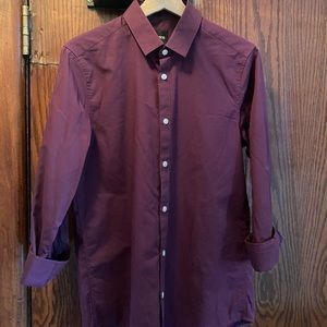 Solid purple dress shirt.